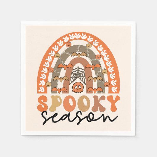 Spooky Season Halloween Rainbow Herfst Servet (Voorkant)