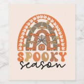 Spooky Season Halloween Rainbow Herfst Wijn Etiket (Enkel label)