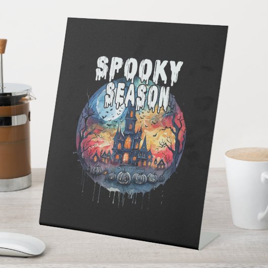 Spooky Season Halloween Reclamebord Met Voetstuk (Insitu)