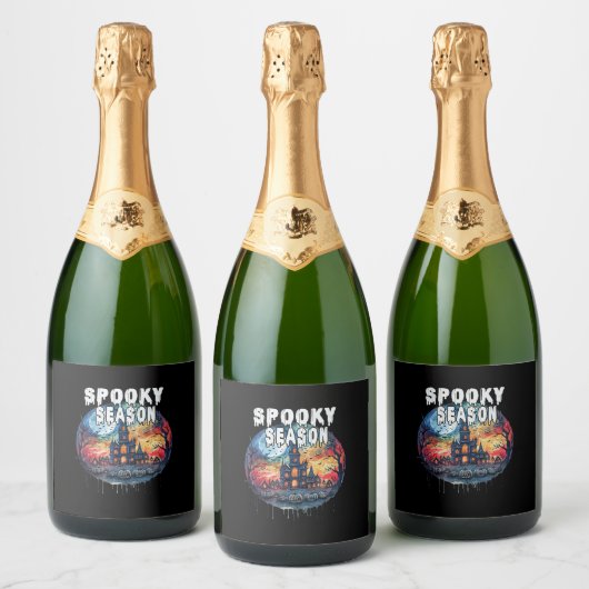 Spooky Season Halloween Sparkling Wijnetiket (Flessen)