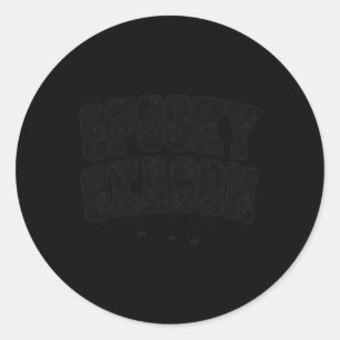 Spooky Season Halloween Spider Webs Varsity Tekst  Ronde Sticker