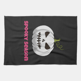Spooky Season Halloween Towel With White Pumpkin Theedoek