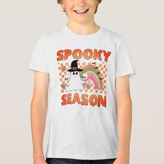 Spooky Season Halloween Vibes-45634 Tri-Blend Shirt (Voorkant)