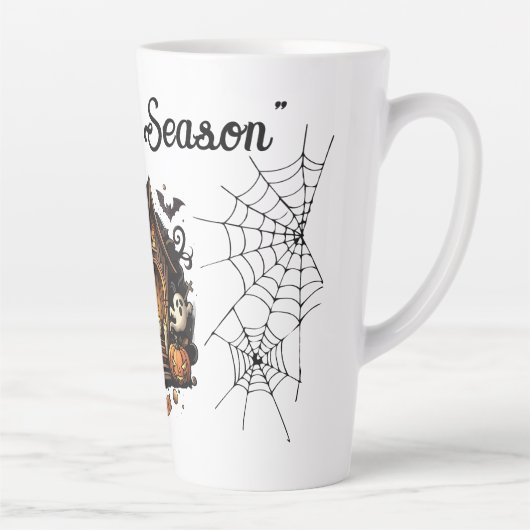 Spooky Season Haunted House Halloween Latte Mok (Rechts)