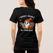 Spooky Season Herfst Outfit - Schattigee Ghost Hal Tri-Blend Shirt (Achterkant)