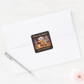 Spooky Season Magical Forest Creatures Custom Vierkante Sticker (Envelop)
