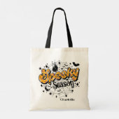 Spooky Season Modern Halloween Persoonlijke Naam Tote Bag (Achterkant)