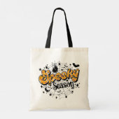 Spooky Season Modern Halloween Script Tote Bag (Achterkant)
