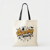 Spooky Season Modern Halloween Script Tote Bag (Voorkant)