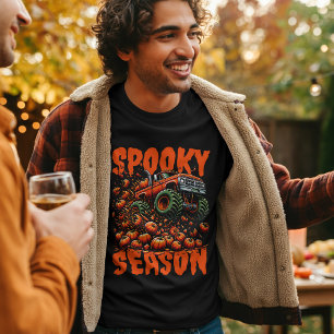 Spooky Season Monster Truck – Halloween Pompoen T-shirt