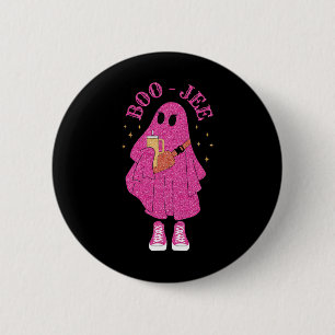 Spooky Season Pink Ghost Halloween Kostuum Boujee Ronde Button 5,7 Cm