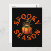 Spooky Season Pumpkin Cat Briefkaart (Voorkant / Achterkant)