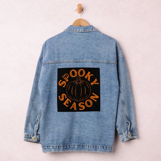 Spooky Season Pumpkin Denim Jacket (Hangar)