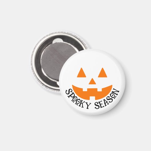 Spooky Season Pumpkin Face Halloween Magneet (Voorkant / Achterkant)