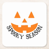 Spooky Season & Pumpkin Face voor Halloween Kartonnen Onderzetters (Voorkant)