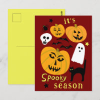 Spooky Season Pumpkins Ghost Bat HAPPY HALLOWEEN