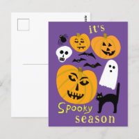 Spooky Season Pumpkins Ghost Bat HAPPY HALLOWEEN