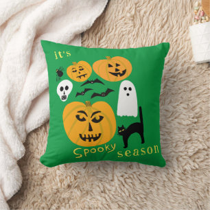 Spooky Season Pumpkins Ghost Bat HAPPY HALLOWEEN Kussen
