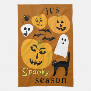 Spooky Season Pumpkins Ghost Bat HAPPY HALLOWEEN Theedoek