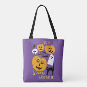 Spooky Season Pumpkins Ghost Bat HAPPY HALLOWEEN Tote Bag (Achterkant)