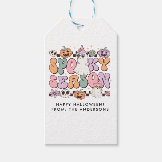 Spooky Season Retro Groovy Cadeaulabel (Voorkant)