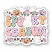 Spooky Season Retro Groovy Sticker (Voorkant)