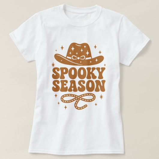 Spooky Season Retro Western Cowboy Pet Halloween T-shirt (Design voorkant)