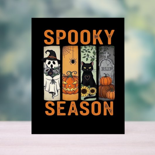 Spooky Season - Schattige Ghost, Black Cat, Pumpki Acryl Bord (Neutraal)