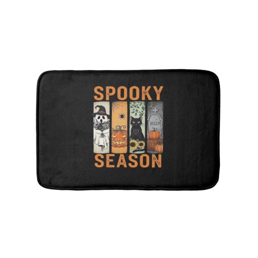 Spooky Season - Schattige Ghost, Black Cat, Pumpki Badmat (Voorkant)