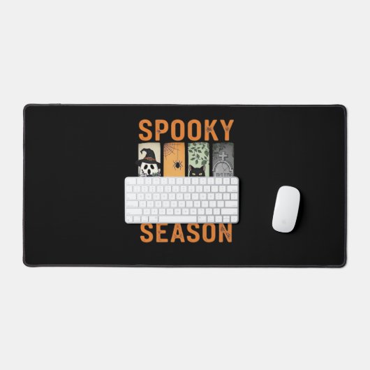 Spooky Season - Schattige Ghost, Black Cat, Pumpki Bureaumat (Keyboard & Muis)