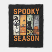 Spooky Season - Schattige Ghost, Black Cat, Pumpki Fleece Deken (Voorkant)