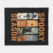 Spooky Season - Schattige Ghost, Black Cat, Pumpki Fleece Deken (Voorkant (Horizontaal))