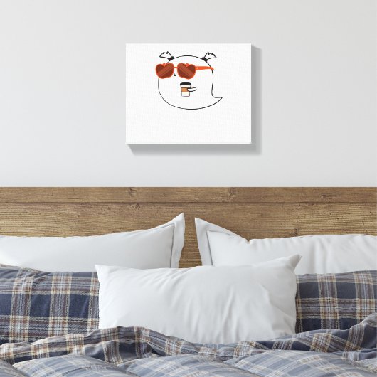 Spooky Season Schattige Ghost Classic T-shirt Canvas Afdruk (Insitu (Slaapkamer))