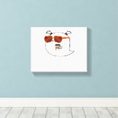 Spooky Season Schattige Ghost Classic T-shirt Canvas Afdruk (Insitu (Houten vloer))