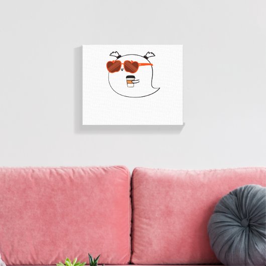 Spooky Season Schattige Ghost Classic T-shirt Canvas Afdruk (Insitu (Woonkamer))