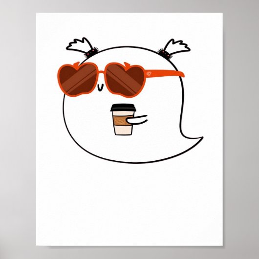 Spooky Season Schattige Ghost Classic T-shirt Poster (Voorkant)