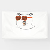 Spooky Season Schattige Ghost Classic T-shirt Spandoek (Horizontaal)