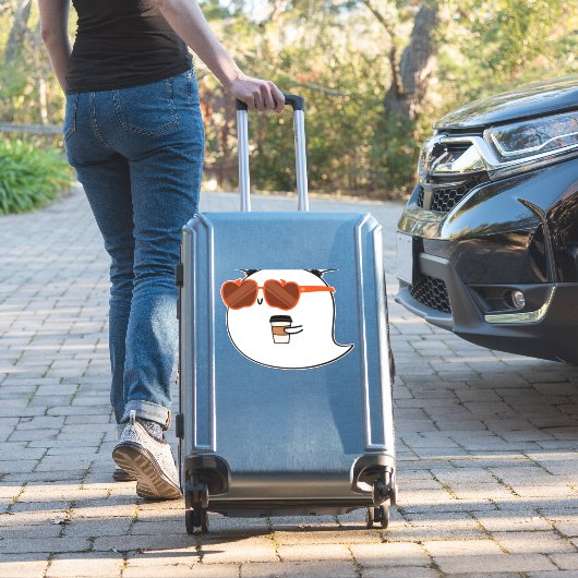 Spooky Season Schattige Ghost Classic T-shirt Sticker (Koffer Insitu)