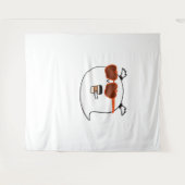 Spooky Season Schattige Ghost Classic T-shirt Wandkleed (Voorkant (horizontaal))