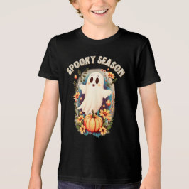 Spooky Season Schattige Ghost Floral Retro Tri-Blend Shirt
