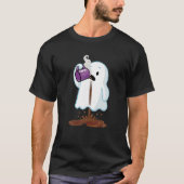 Spooky Season Schattige Little Ghost Ice Coffee T-shirt (Voorkant)