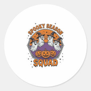 Spooky Season Squad Cute Ghost Halloween Shirt_1 Ronde Sticker