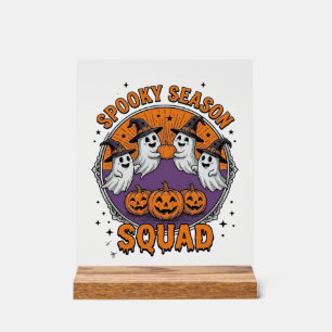 Spooky Season Squad Schattig Geest Halloween T-shi Acryl Bord