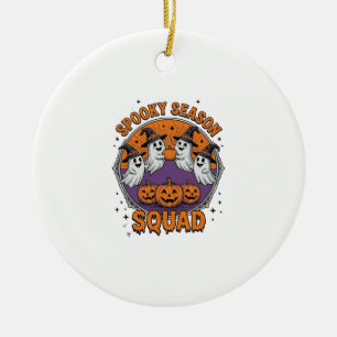 Spooky Season Squad Schattig Geest Halloween T-shi Keramisch Ornament