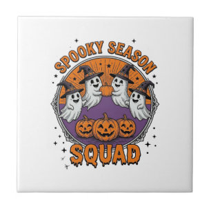 Spooky Season Squad Schattig Geest Halloween T-shi Tegeltje