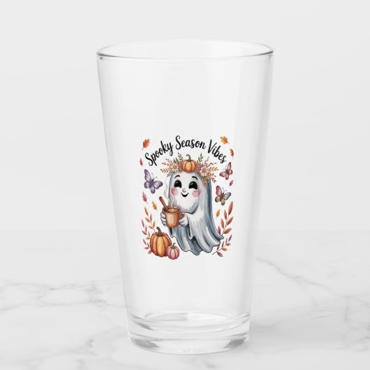 Spooky Season Vibes Ghost Glas (Voorkant)