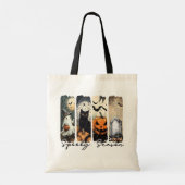 Spooky Season Vibes – Haunted Panels of Halloween Tote Bag (Achterkant)