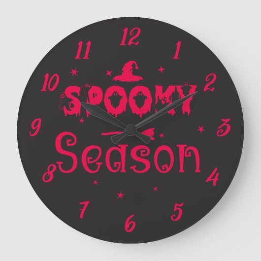 Spooky Season Witch Pet Halloween Wall Clock Grote Klok (Voorkant)