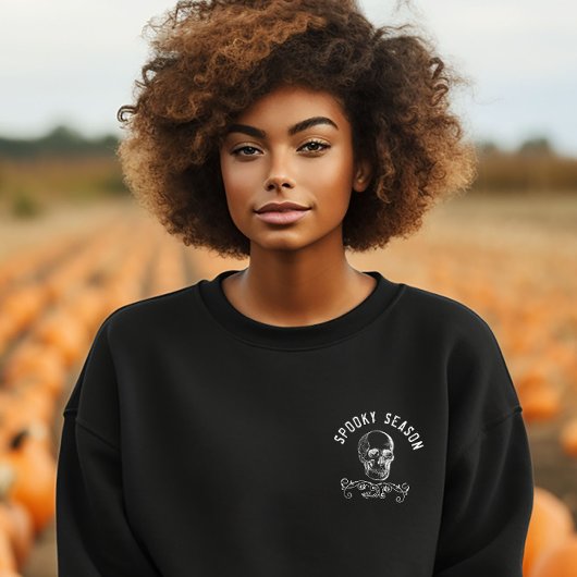 Spooky Season Zwart-witte schedel T-shirt