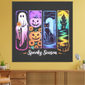 Spooky Seizoen 4 paneel Canvas Afdruk (Insitu (Woonkamer))